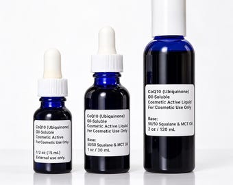 CoQ10 Solution for Skincare Formulation | Antioxidant Ingredient | 50/50 Squalane and  MCT Base
