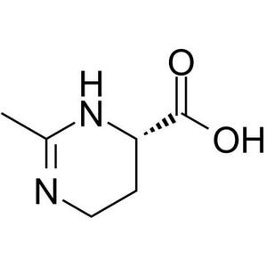 May include: A black and white chemical structure diagram showing a six-membered ring containing one nitrogen atom and one double-bonded nitrogen atom, with a carboxylic acid group attached to the ring and a methyl group extending from the ring.