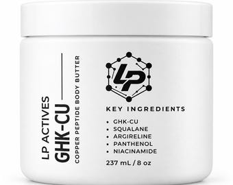 LP Actives GHK-Cu Body Butter | Peptide Moisturizer with Niacinamide, Panthenol, Argireline
