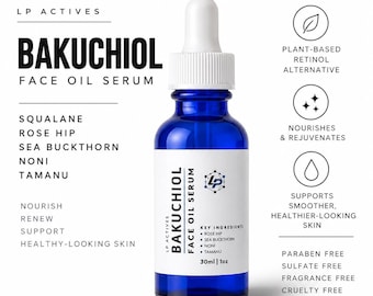 Bakuchiol Squalan Gesichtsserum | Leichtes botanisches Nachtöl (30 ml)