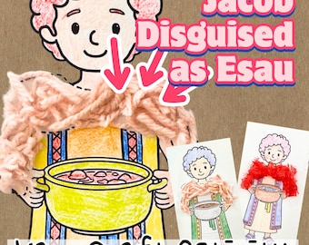 Jakob vermomd als Esau | Knutselen met garen | Genesis 27 Bijbel | Printbaar voor de zondagsschool