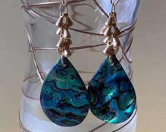 Abalone earrings, Shell Earrings, Abalone dangle earrings, Tear drop earrings, women’s jewelry, accessories