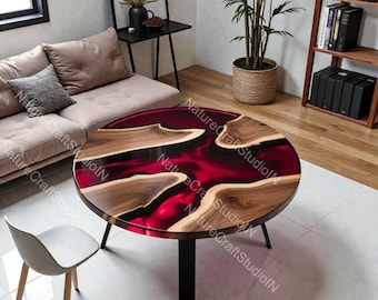 Handmade Ocean Wave Resin Coffee Table | Coastal Wood Art