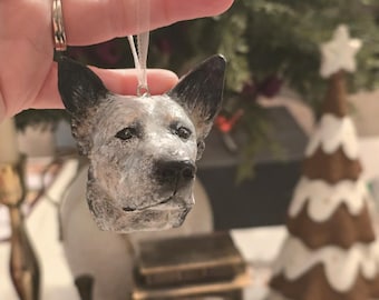 Custom Dog Ornament | Hand Sculpted Pet Portrait | Personalized Keepsake
