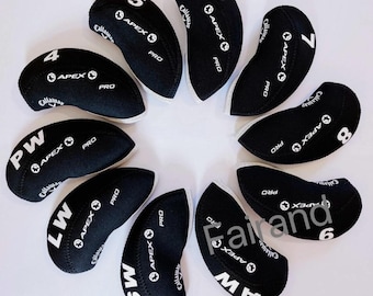 Fundas de neopreno para cabezas de hierros Callaway Apex Pro Golf, 10 unidades, color negro de alta calidad