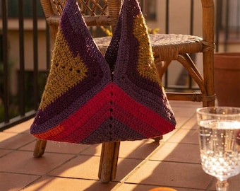 Crochet Shoulder Bag  Pattern, Tote Bag Digital Download PDF