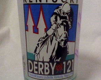 AUTOGRAPHED 1995 Kentucky Derby Glass signed by winning jockey