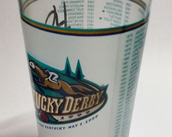 1999 AUTOGRAPHED NUMBERED Kentucky Derby Glass