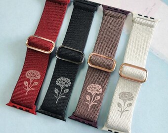 Green and Red Stripe Apple Watch Band, Silicone Iwatch Band  display picture 1