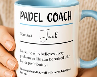 Personalised Funny Padel Mug, Padel Coach Mug Gift For Trainer, Custom Instructor Padel Gift Mug For Him & Her