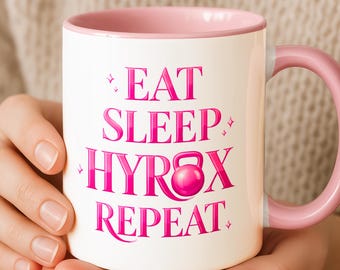 Cool Hyrox Mug For Her, Eat Sleep Hyrox Repeat Mug, Gym Lover Mug, Hyrox Present For Gym Lover