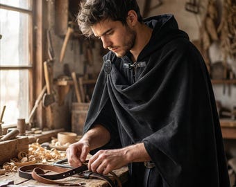Middeleeuwse kapmantel voor heren: Vikingcape voor LARP en cosplay