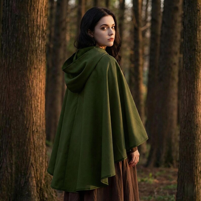 Hooded Medieval Cloak: Women's Renaissance Cape for LARP Cosplay - Etsy