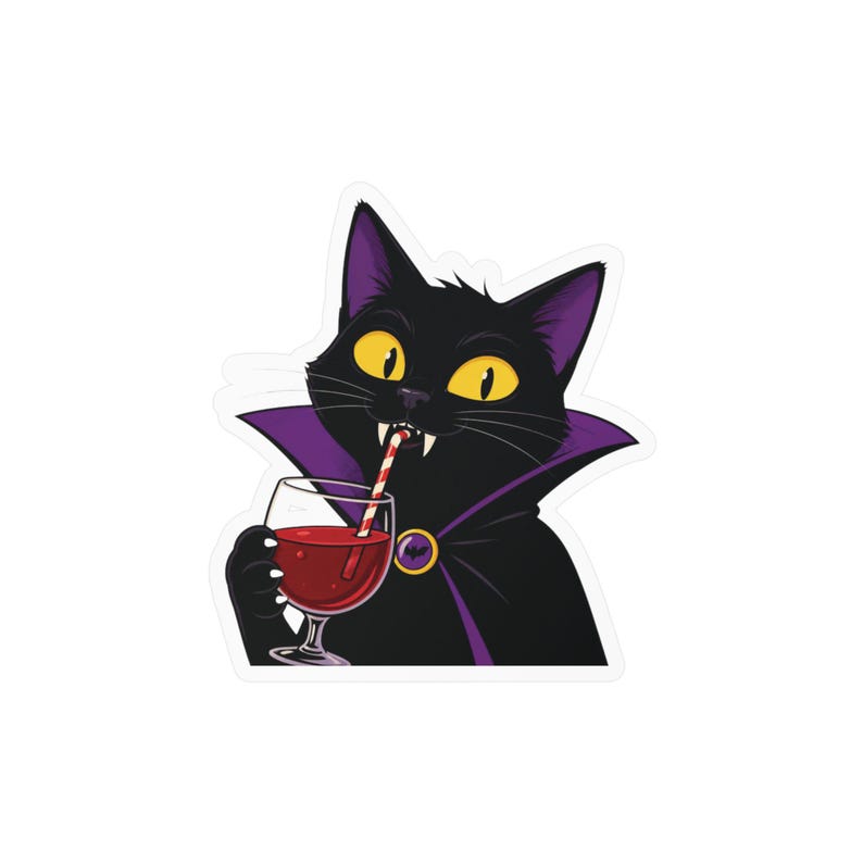 Gothic Vampire Cat Sticker, Funny Halloween Vinyl Decal - Etsy Portugal