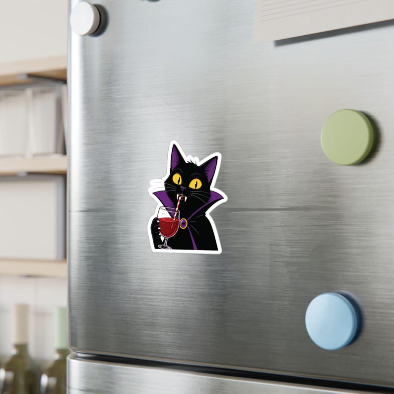 Gothic Vampire Cat Sticker, Funny Halloween Vinyl Decal - Etsy Portugal