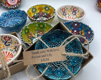 Handmade Ceramic Wedding Favor Bowl: Bohemian Tile Design