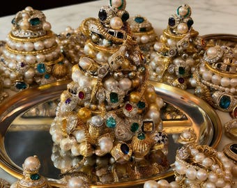 Caja sorpresa de joyería vintage, juego de joyas vintage, collar sorpresa, pendientes, anillo, broche, caja de regalo.