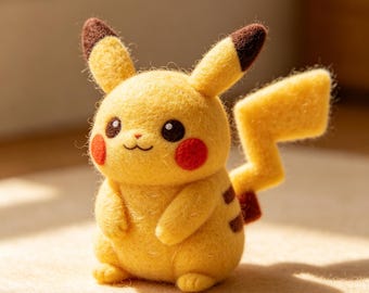 Llavero de fieltro de Pikachu, hecho a mano por fans, un regalo para los fans de Pokémon, hecho a mano y personalizable, se pueden personalizar otros personajes.