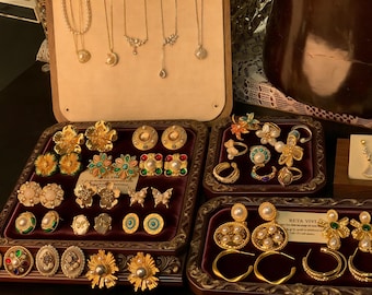 Tarro de joyería misterioso: conjunto de joyas vintage, regalo bohemio moderno minimalista, collar sorpresa, pendientes, anillo, caja para broche, regalo