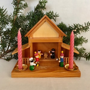 Wooden Peg Doll Nativity Scene