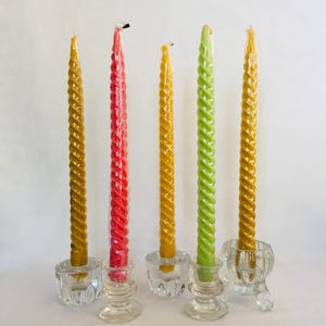Five Twist Taper Dinner Candles 12&quot;