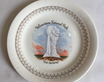 Old Faithful Souvenir Plate Enco