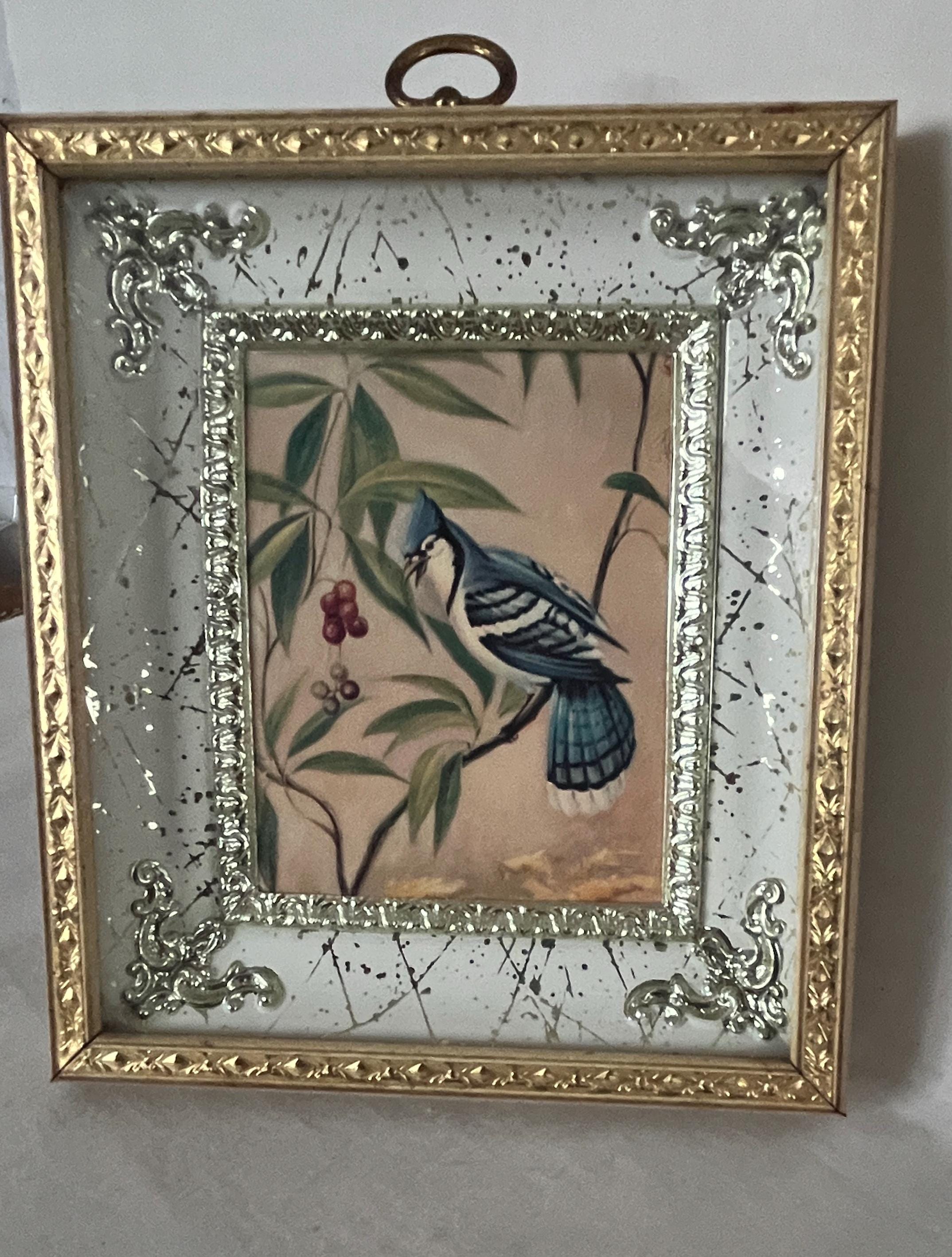 Pair of Ornate Shadow Box Bird Prints Blue Jay Robin Raised Relief - Etsy