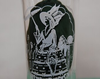 Five Vintage Tumblers Lady in Garden