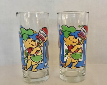 Pair of Winnie the Pooh Glass Tumblers Disney