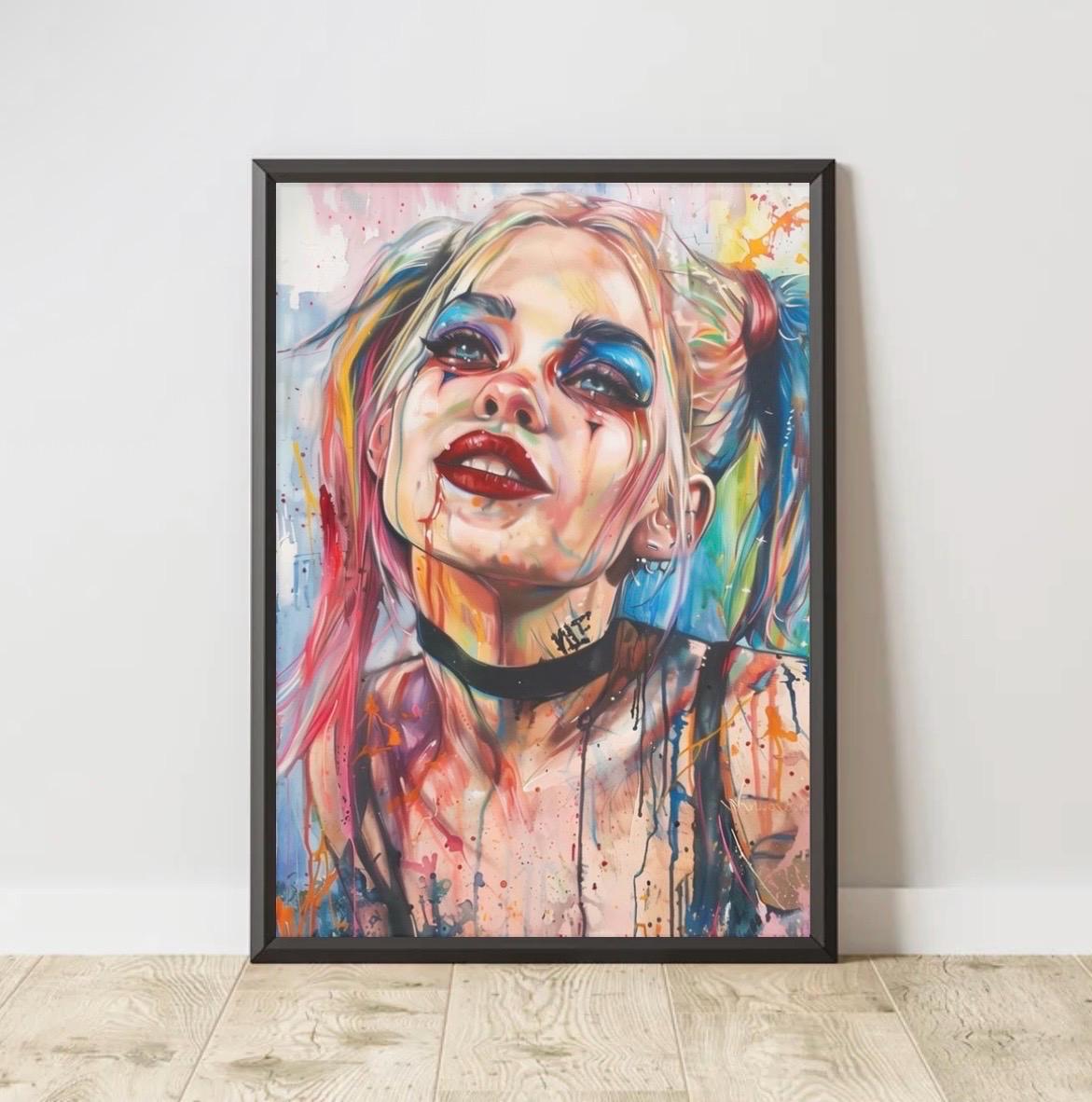ARZARF Poster Harley Quinn Sur Toile - Décoration Murale Film 30x45cm Sans Cadre, Impression Haute Qualité