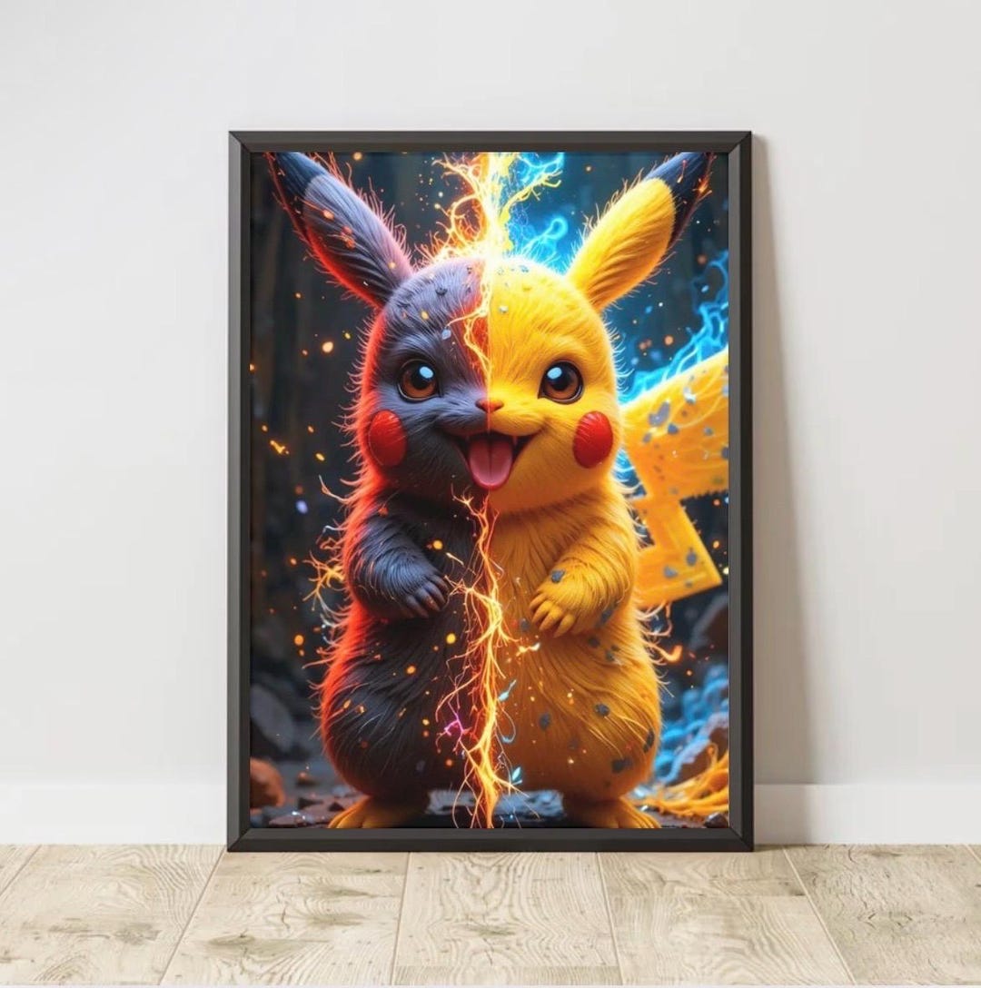 Rayo Pikachu Vector Cuadro de Pikachu Rayo - Pokémon - Decoración de pared - Póster ...