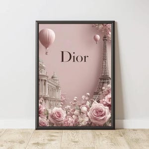 Dior Parijs afbeelding - Eiffeltoren muurdecoratie - ingelijste poster
