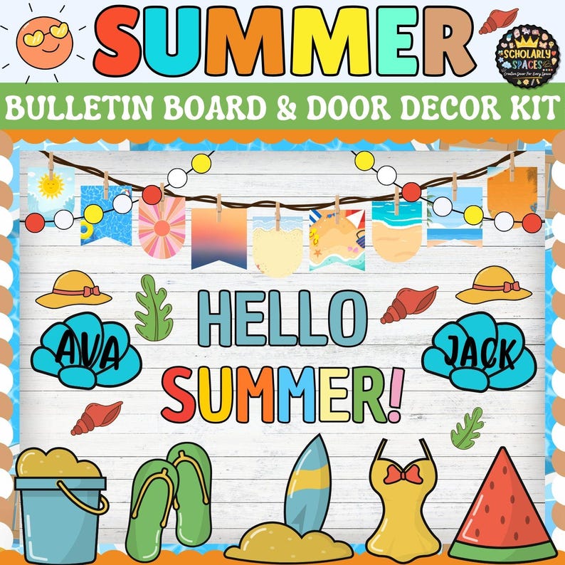 Here Comes the Sun Summer Bulletin Board and Door Decor Kit | End of ...