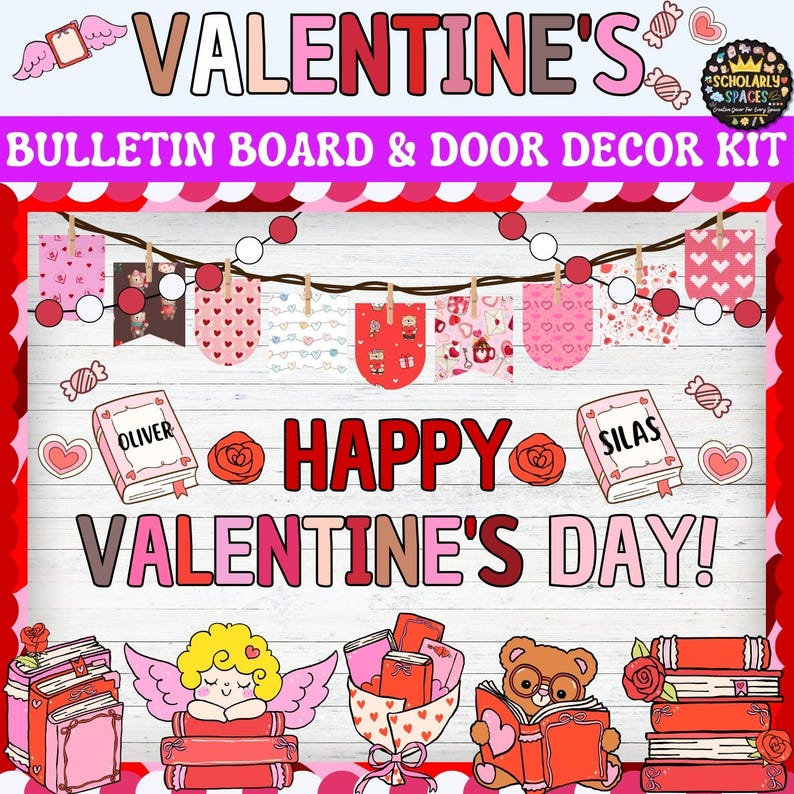 Valentine’s Day Bulletin Board and Door Decor Kit – Fall in Love With ...