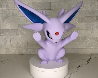 NEUE GrumpyMon Espeon Sammlerfigur, Pokémon inspirierte 3D gedruckte Statue, glänzende & Standardvarianten, Premium Display Sammlerstück