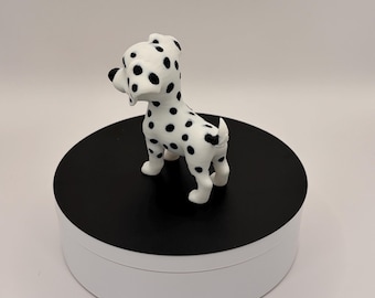 Dalmatian Puppy Figurine, Minimalist Spotted Dog Statue, Desk Decor