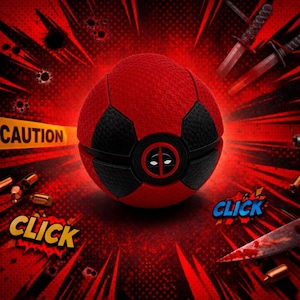 Deadpool Poké Ball Fidget Toy | Transforming Puzzle Ball, 3D Printed Desk Collectible