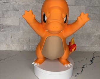 Glumanda GrumpyMon Pokémon Statue, 3D gedruckte Figur, lizenzierte große Schreibtischdekoration Pokémon Sammlergeschenk