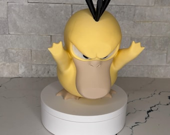 Grumpymon Psyduck Figur | Lizenzierter Ahorn 3D Druck, Anime Schreibtisch Decor, Pokémon, Misty