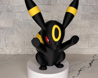 GrumpyMon Umbreon Sammler Figur, Lizenziertes Ahorn 3D Design, Display Statue, Gamer Regal Dekor