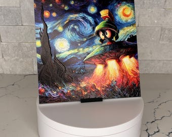 Cosmic Marvin the Martian Artwork, Van Gogh Inspired Acrylic Display for Collect