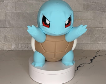 Licensed GrumpyMon Squirtle Pokémon Collectible, Large Squirtle Figure, Pokémon Desk Decor, Gamer Shelf Display, Anime Fan Gift, Nintendo