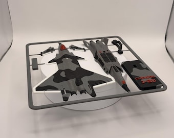 Chengdu J-20 Stealth Fighter Model Kit, 3D Printed Snap Frame Assembly, Camo Desk Display