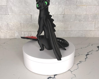 Ohnezahn Drache Figur | Night Fury Schreibtisch Dekor, HTTYD Sammlerstück