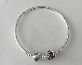 new  pandora  july birthstone charm eternity circle bangle gift set