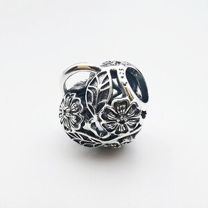 floral heart padlock new  pandora s925 flowers charm