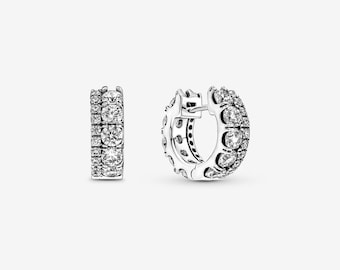 double band pavé hoop earrings pandora ohrringe