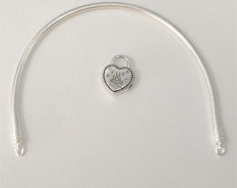 pandora  parks fantasyland castle heart bracelet 7.5 new