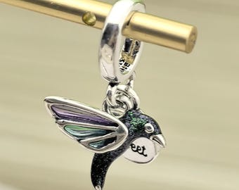 pandora silver s925 ale hummingbird double dangle charm