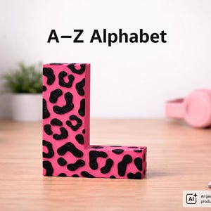 Alphabet Letter STL – Personalized Name Letters – Leopard Print Desk Decor – 3D Print File – Personal Use Only